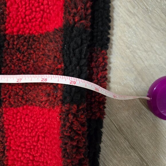 Steve Madden Fleece Hooded Jacket Red Black Buffalo Plaid $225 2X Women's Plus - Picture 10 of 10